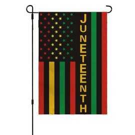 Patriotic 4th of July Garden Flag 12 x 18 Inch Double Sided Burlap Memorial Day Welcome Yard Flag Summer Holiday Seasonal Farmhouse Outdoor Outside Decoration (june)