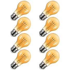 Edison Vintage LED Bulb 4W E26 Base A19 Incandescent Dimmable 40 Watt 2200K Soft Yellow Warm Amber Glow Lightbulb Perfect for Rustic Decor and Antique Style Lighting