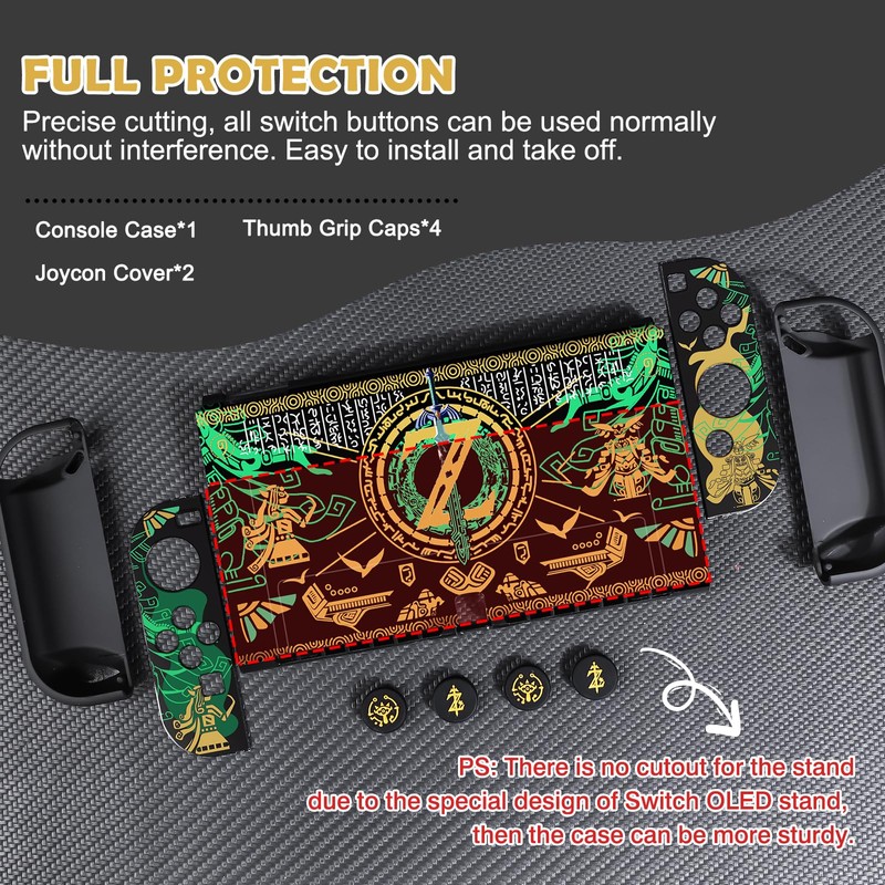 DLseego Zelda Protective Case for Switch OLED New Model, Dockable