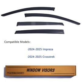 YLSCOO Window Visors Rain Guards fits 2024-2026 Crosstrek, Window Wind Deflectors Vent Shades Accessories for 2024-2026 Impreza, Out-Channel, Dark Smoke 4 Pcs, 2025