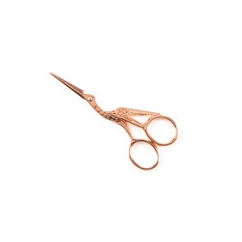 The Quilted Bear Rose Gold Embroidery Scissors - Precision Rose Gold Stork Embroidery/Nail Scissors with Sharp Blades for Sewing & Embroidery Use (4.5")