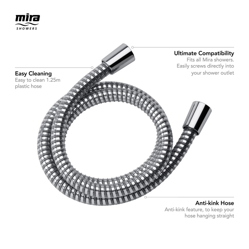Mira Showers Zest 1.1984.001 Universal Shower Hose 1.25 m-Chrome