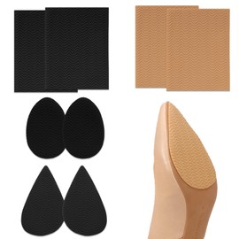 Trsnzul Pack of 8 Non-Slip Sole Pads, Rubber Soles for Sticking, Non-Slip Shoe Soles Protectors, Non-Slip Sole Cuttable, for Shoe Soles Repair (4 Styles, Black and Brown)