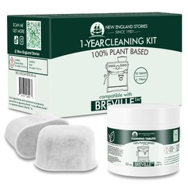 6 Pack Breville Compatible Charcoal Filters with 52 Cleaning Tablets, 1 Year Breville Compatible Maintenance Kit, Espresso Machine Clean Kit for Breville Barista Pro, Breville Infuser and more