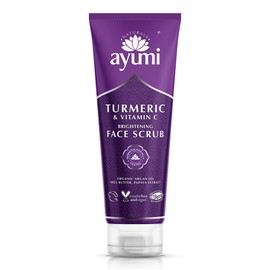Ayumi Turmeric Brightening Face Scrub | Ideal Scrub with Vitamin C for Dull Skin | Exfoliating Face Scrub with Papaya Extract | Hydrating Scrub with Avocado & Argan Oil for Dehydrated Skin |1x 125ML