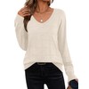 Zeagoo Womens Sweaters Fall Casual Long Sleeve V Neck Shirts
