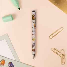Robert Frederick Birds Design Ballpoint Pen in Gift Box – Black Ink Twist Nib Pen – Beautiful Wildlife Bird Pattern Stationery Gift