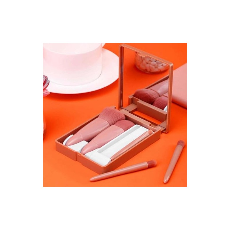 Monrocco Travel Makeup Brush Set, 5pcs Mini Complete Function Cosmetic
