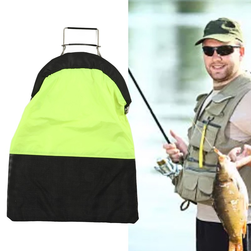 Diving Fish Catch Bag Foldable Fluorescent Yellow One Hand Operation