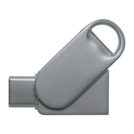 Yinow Tiny Dual USB A 3.1 y C Flash Key Drive OTG, Metal Silver U-Key 64GB