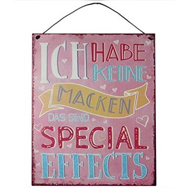 vonHermine Tin Sign with Saying "Ich Habe Keine MACKEN DAS SIND Special Effects: 19 x 24 cm for Unicorn Lovers" [German Language]