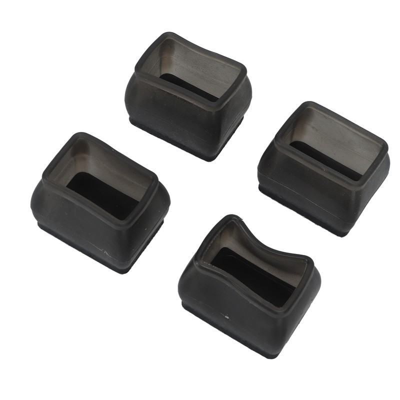 20 Pcs Chair Leg Floor Protector Rectangular Transparent Black Felt