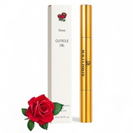 Beauty Power Nail Oil Cuticle Pen – Nail Strengthener & Growth Serum with Vitamin A, D, E, B5, Grapeseed & Rose Oils – Repair for Brittle, Peeling, Thin Nails – Twist Brush Pen (Rose)