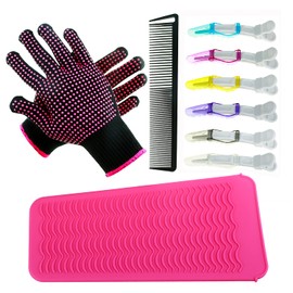 2 guantes de silicona resistentes al calor, resistentes al calor, con golpes de silicona (actualizados) guantes profesionales a prueba de calor para peinado, rizador de pelo y plancha para alisar el pelo