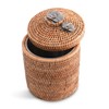 Vagabond House Wicker Ice Bucket with Pewter Orchid Knob, Stainless