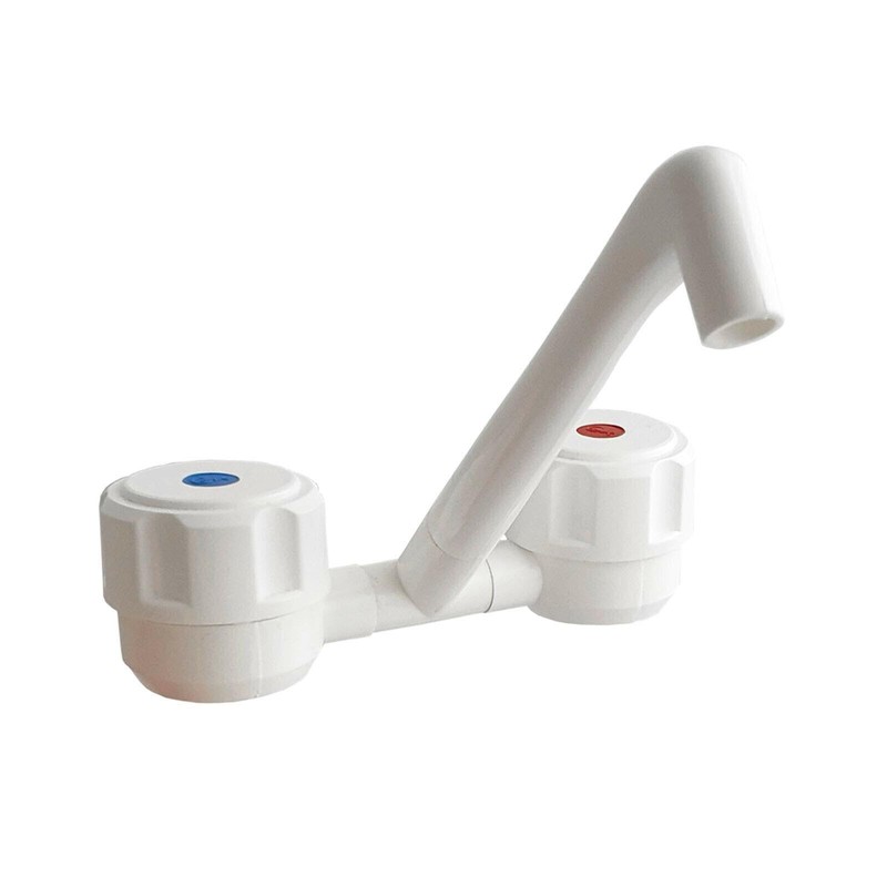 Caravan Water Tap Mixer Hot & Cold Folding Spout 12V