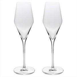 stolzle champagne glasses, clear, 9.8 fl oz (290 ml), "Quatrophil" champagne glasses pair in a presentation box
