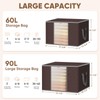 BALEINE 3 Pack Clothes Storage Bags, 24 Gallon Storage Containers