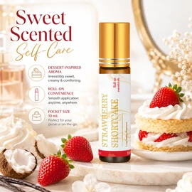 Strawberry Shortcake Rollerball Perfume Oil for Daily Scent – 10ml Mini Fragrance for Gifts & Travel