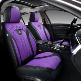 FLORICH Seat Covers for Cars, Waterproof Front Seat Covers, Purple Car Seat Covers 2 Pack, Universal Driver Seat Protector for Most Cars Trucks SUV