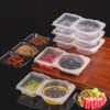 2 Compartment Snack Containers，Snack Packs Containers Reusable, Clear Portable Snack