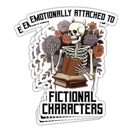 MAIANEY Emotionally Attached to Fictional Characters Sticker Funny Book Boyfriends Stickers Reading Reader Kindle Stickers Bookworm Bookish Gifts Decorations Laptop Bottle Car Window
