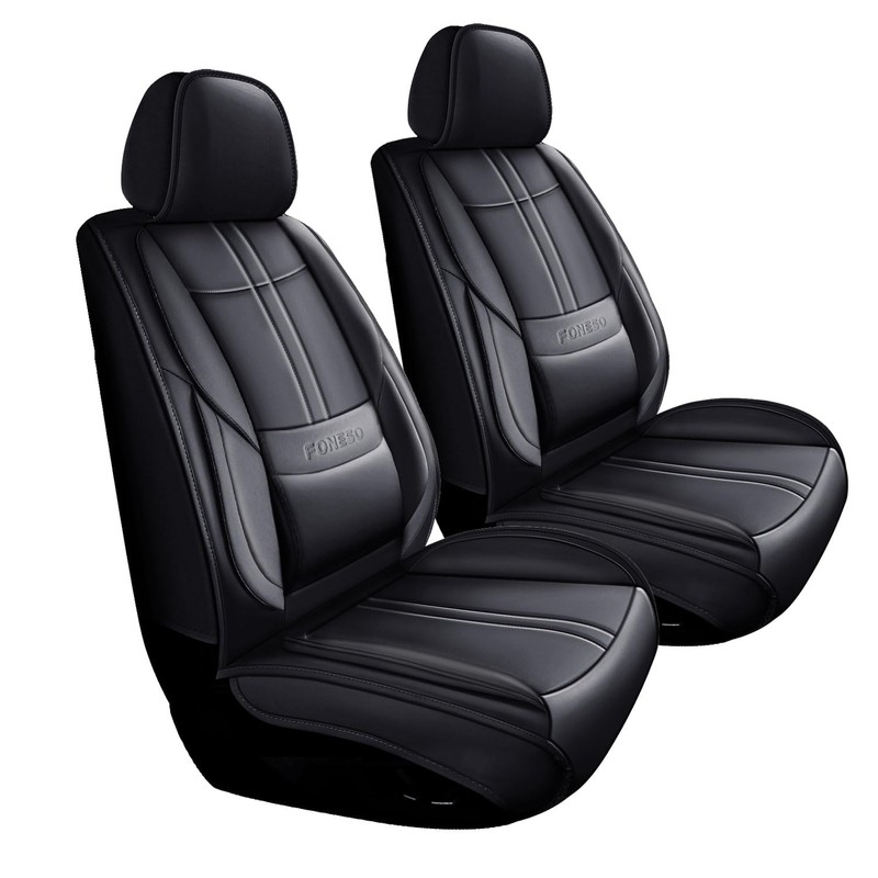 Foneso Universal Car Seat Covers Front, Nappa Leather Automotive Seat