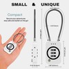UP Security 3 Digit Combination Padlock with Cable, Luggage, Backpack