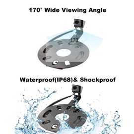 Canying Car Backup Rear View Reverse Spare Tire Mount Camera for Jeep Wrangler 2007-2018 Waterproof Reversing Parking Aftermarket Camera with Wire Adapter