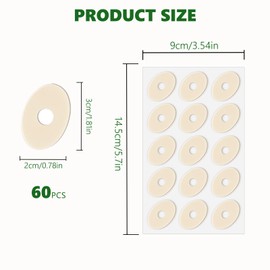 Pack of 60 Corn Patches, Corn Rings Plasters, for Foot Protection, Self-Adhesive Pads, Anti-Friction, Reduces Foot and Heel Pain on Toes, Callus, Non-Slip