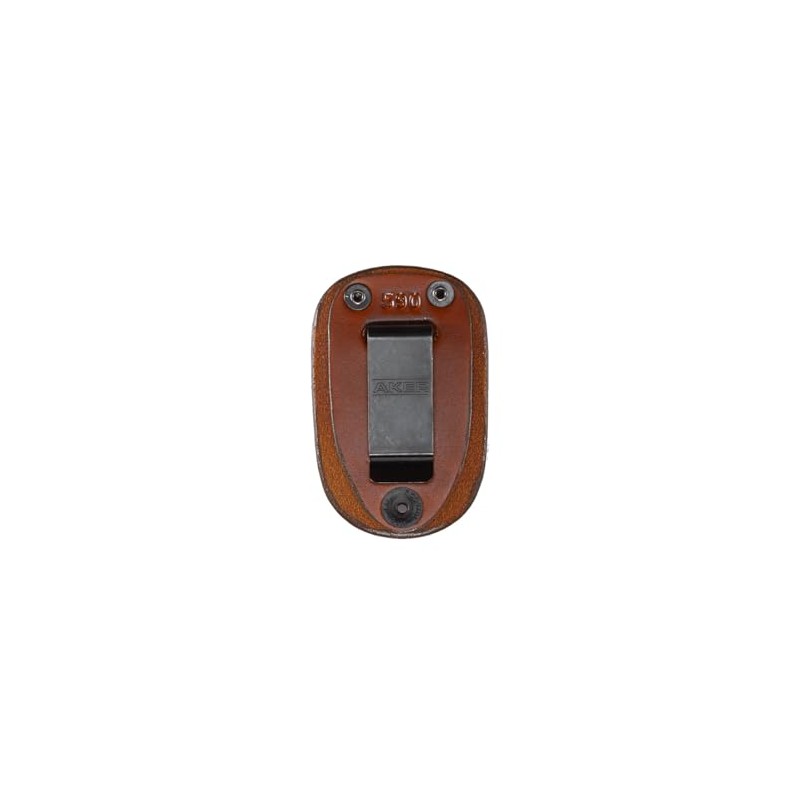 Aker Leather 590 Porta credencial federal con clip, color marrón