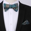 HISDERN Men’s Y-Shape Braces, Bow Tie, Paisley Handkerchief Set, 6