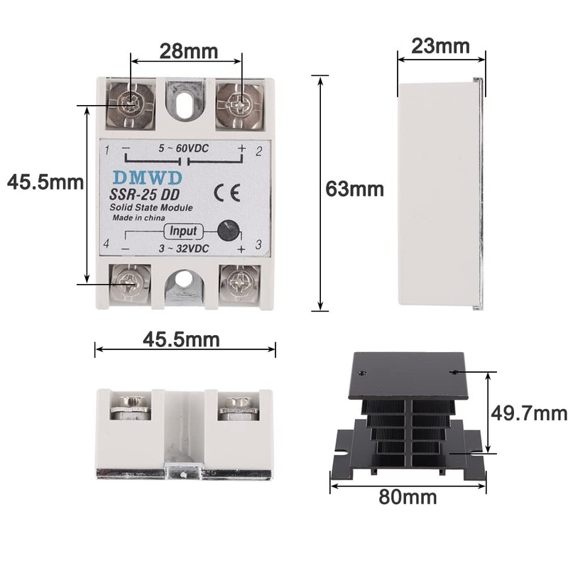 SSR-25DD Solid State Relay DC to DC (Input 3-32V DC