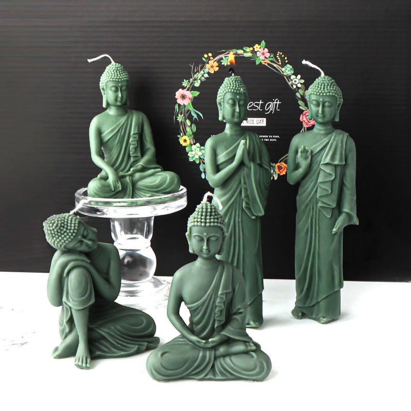 Xidmold - Molde de vela de Buda 3D para escultura,