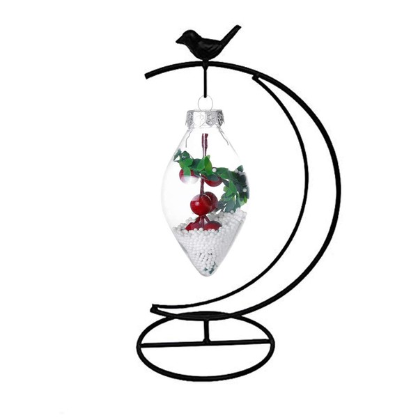 WAJJ Ornament Display Stand Flower Plant Pot Stand Holder Iron Pothook Stand for Hanging Glass Terrarium (Moon Birds)