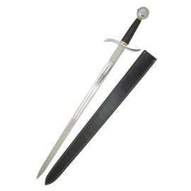 Medieval Warrior Fantasy Swords Comes with Black Leather Sheath (Silver Knight)