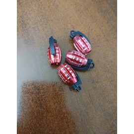 uuuuparts New Tire Wheel Valve Stem Caps Set Red Aluminum Grenade Bomb Air Dust Cover Caps