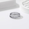 Silvora 925 Sterling Silver Cuban Link Rings, Wheat Chain Rings