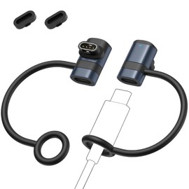 【2+2セット】 MoKo ガーミン用 変換アダプター L型 Type-C アダプタ*2＋防塵プラグ*2 充電ポート用 Fenix8/7/Vivoactive6/5/4/Venu4/3/Forerunner165/970/965/265/Instinct3/2/ApproachS60 USB-C充電ケーブルをガーミン充電器に変換 指示灯付 BlueGray
