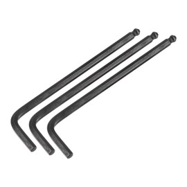 uxcell 3pcs 6mm Ball End Hex Key Wrench, Metric L Shaped Long Arm CR-V Repairing Tool for Bikes Furniture Repair, Black