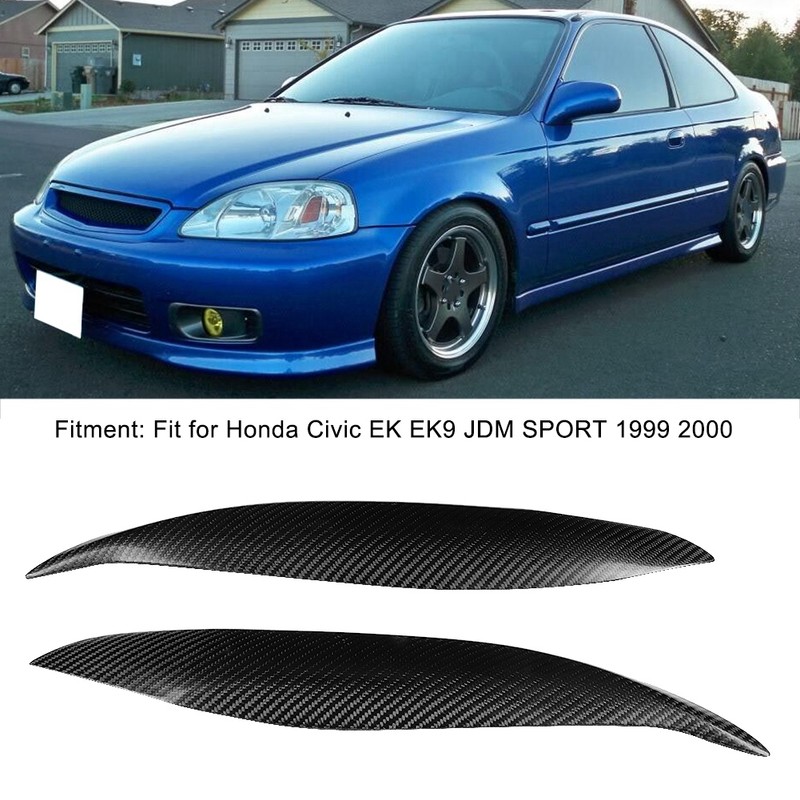 1 Pair Carbon Fiber Car Headlight Eyebrow Eyelid Fit for