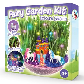 Bloonsy Unicorn Fairy Garden Kit | Light Up Terrarium Kit | STEM Toys | Arts and Crafts for Girls Age 4-12 | Science Presents