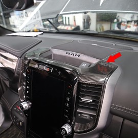 Yipmotiv Car Center Console Dash Navigation Air Vent Trim for Dodge Ram 1500 2500 3500 TRX Limited Longhorn 2019-2023, Genuine Carbon Fiber Interior Air Condition Outlet (Style A)