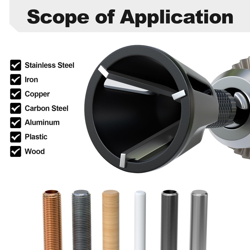 LATTHANT Deburring External Chamfer Tool with Tungsten Carbide Blade, Bolt