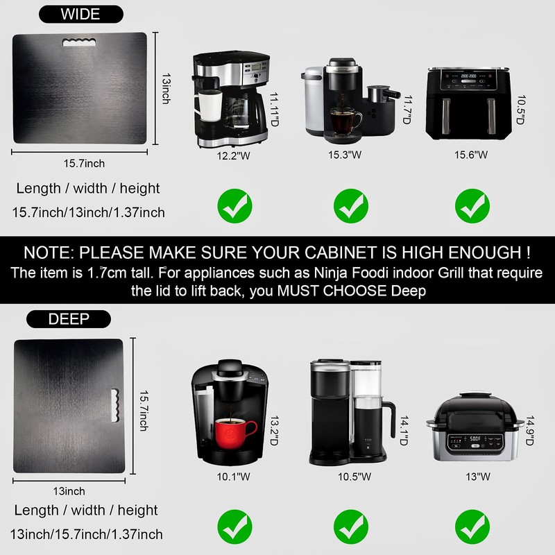 OHGOSH Appliance Sliders for Kitchen Appliances, Countertop Coffee Machine Sliding