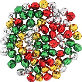 Moscare 100 Pieces 25mm Jingle Bells for DIY Crafts,Christmas Deco (Gold)