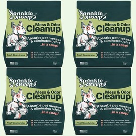 Sprinkle & Sweep 4-Pack Mess & Odor Cleanup - Bulk Savings, Quick Pet Accident Solution
