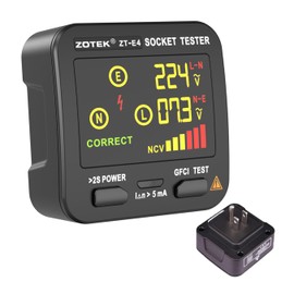 Socket Tester, Plug Tester for Electrical outlets,ZT-E4, Leakage Detector with GFCI Test, Electrical Circuit Tester for Quick and Safe Wiring Diagnosis