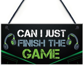 Red Ocean Gamer Gifts Funny Gaming Sign For Games Room Boys Bedroom Christmas Gifts For Son or Brother