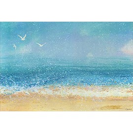 Pictura USA Beach with Splashing Water Droplets Sympathy Card
